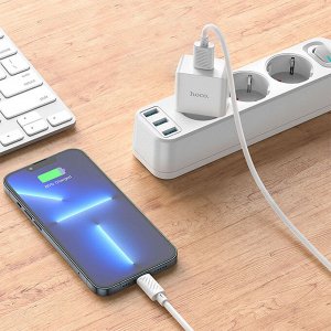 Сетевое зарядное устройство HOCO C106A 1xUSB с Кабелем USB - Lightning, 2.1A, 10.5W, белый