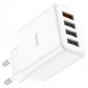 Сетевое зарядное устройство HOCO C102A Fuerza 4xUSB, 2.1A, 18W, белый