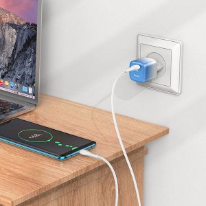 Сетевое зарядное устройство HOCO C101A 1xUSB-C, 3.0A, 20W, синий