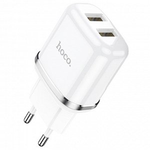 Сетевое зарядное устройство HOCO N4 Aspiring 2xUSB, 2.4A, 10.8W, белый