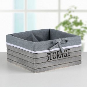 Корзина для хранения Доляна Storage, 19x19x10 см, дерево, цвет серый