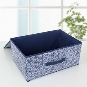 Короб для хранения с крышкой «Волна», 45×30×20 см, цвет синий