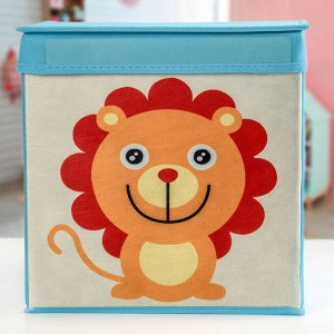 Короб для хранения с крышкой «Львёнок», 25×25×25 см, цвет МИКС