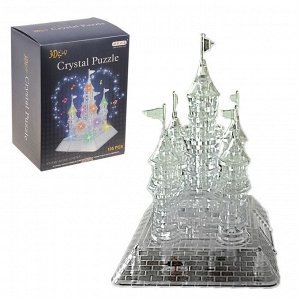 Пазл 3D кристаллический, "Сказочный замок", 105 деталей, световые и звуковые эффекты, работает от батареек