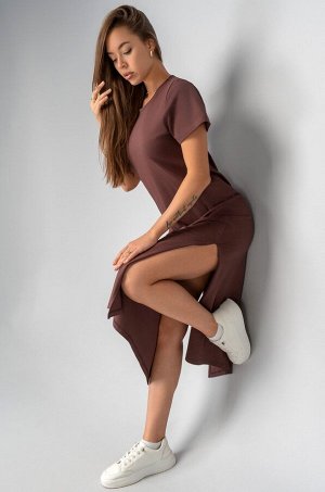 Однотонное женское платье-футболка Happyfox