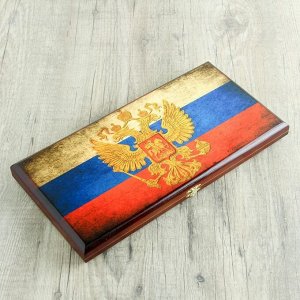 Настольная игра 2 в 1 "Россия": шашки, нарды, доска 40 х 40 см