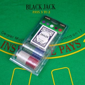 Покер, набор для игры (карты 54 шт, фишки 60 шт с номин.) микс