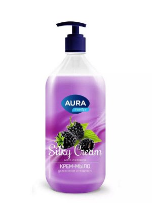 Крем-мыло Шелк и ежевика Aura Silky Cream флакон/дозатор 1000 мл