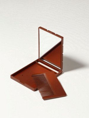 Зеркало складное «Шоколадное чудо», с расчёской, 8,5 x 6 см, цвет МИКС