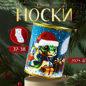 Носки женские в банке «С новым годом», цвет белый
