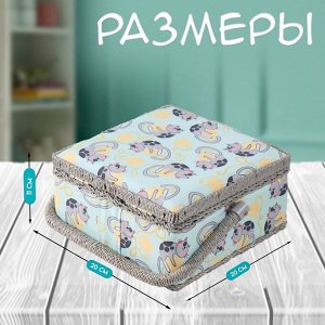 Шкатулка для рукоделия и шитья «Котята на клубкаx», хранение ниток, иголок, мелочи, 20x20x11 см