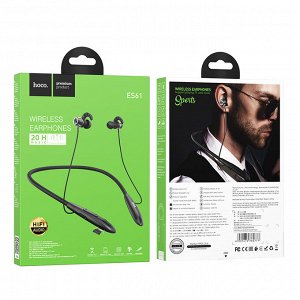 Беспроводные наушники для спорта HOCO ES61 Manner, Bluetooth, черный