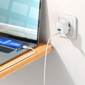 Двухпортовое зарядное устройство C111A Lizhi PD30W + QC3.0 (европейский стандарт)