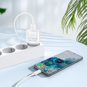 Сетевое зарядное устройство HOCO C109A Fighter 1xUSB, 3.0A, 18W, белый