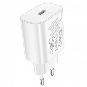 Сетевое зарядное устройство HOCO N22 Jetta 1xUSB-C, 25W, белый