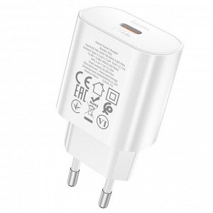 Сетевое зарядное устройство HOCO N22 Jetta 1xUSB-C, 25W, белый
