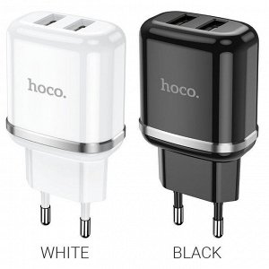 Сетевое зарядное устройство HOCO N4 Aspiring 2xUSB, 2.4A, 10.8W, черный