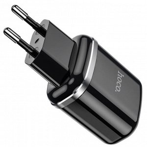 Сетевое зарядное устройство HOCO N4 Aspiring 2xUSB, 2.4A, 10.8W, черный