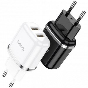 Сетевое зарядное устройство HOCO N4 Aspiring 2xUSB, 2.4A, 10.8W, черный