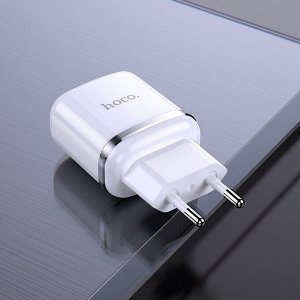 Сетевое зарядное устройство HOCO N4 Aspiring 2xUSB, 2.4A, 10.8W, белый