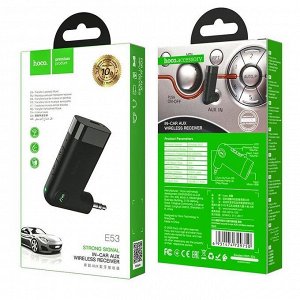 Автомобильный Bluetooth-приемник HOCO E53 Dawn sound, 145 мАч, Bluetooth, черный