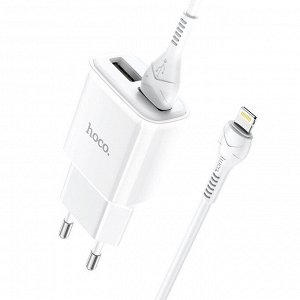 Сетевое зарядное устройство HOCO C88A Star 2xUSB с Кабелем USB - Lightning, 2.4A, 10.8W, белый