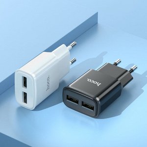 Сетевое зарядное устройство HOCO C88A Star 2xUSB с Кабелем USB - Type-C, 2.4A, 10.8W, белый