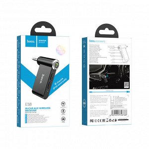 Автомобильный Bluetooth-приемник HOCO E58 Magic, 140 мАм, Jack 3.5мм/Bluetooth, черный