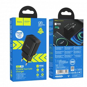 Сетевое зарядное устройство HOCO N27 Innovative 1xUSB-C, 20W, черный