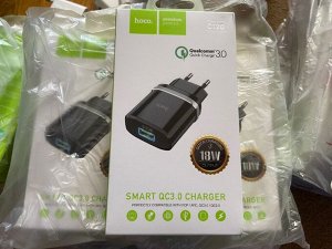 Сетевое зарядное устройство HOCO C12Q Smart 1xUSB, 3A, 18W, черный