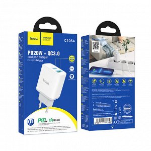 Двухпортовое зарядное устройство C105A Kexun PD20W + QC3.0 (европейский стандарт)