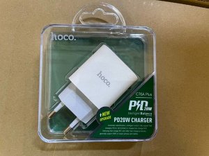 Сетевое зарядное устройство HOCO C76A Plus Speed 1xUSB-C, 3A, 20W, белый