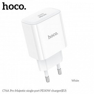 Сетевое зарядное устройство HOCO C76A Pro Majestic 1xUSB-C, 30W, белый