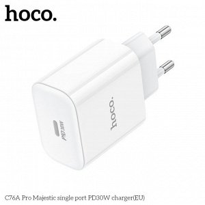 Сетевое зарядное устройство HOCO C76A Pro Majestic 1xUSB-C, 30W, белый