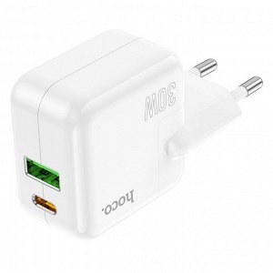 Двухпортовое зарядное устройство C111A Lizhi PD30W + QC3.0 (европейский стандарт)
