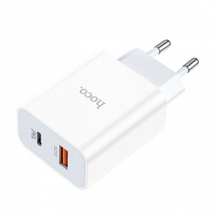 Сетевое зарядное устройство HOCO C97A 1xUSB + 1xUSB-C, 3.0A, 20W, белый