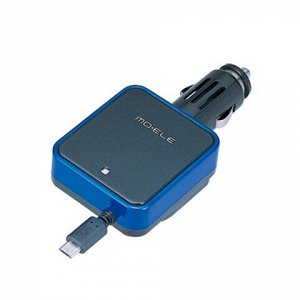 Зарядное устройство в прикуриватель Carmate 12В, 1xMicro-USB (1.2А), черно-синее, с удлинителем, арт. ME139