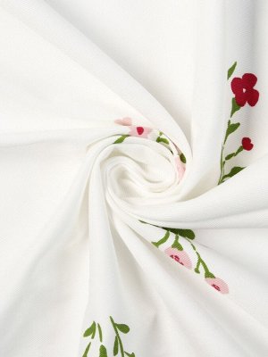 Комплект штор для кухни Этель «Цветочек», 150x150 см - 2 шт., саржа 190 г/м², 100% хлопок