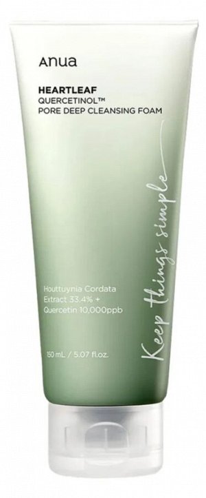 Пенка-скраб с кверцетинолом для очищения пор Anua Heartleaf Quercetinol Pore Deep Cleansing Foam 150мл