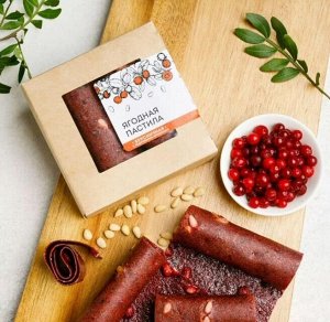 Пастила брусничная с кедровыми орехами 100г