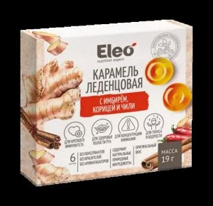 Леденцы карамель с имбирем, корицей и чили (блистер) 19г (Упаковка 15 шт)