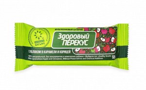 Батончики-мюсли яблоко в карамели, корица "Здоровый Перекус" ш/б 55г (Упаковка 20 шт)