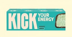 Батончик "KICK energy" кокос с эфирным маслом мяты 45г (Упаковка 10 шт)