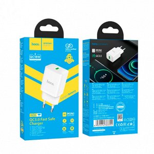 Сетевое зарядное устройство HOCO N26 Maxim 1xUSB, 3.0A, 18W, белый