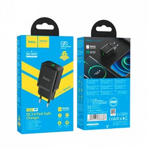 Сетевое зарядное устройство HOCO N26 Maxim 1xUSB, 3.0A, 18W, черный