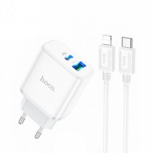 Комплект зарядных устройств C105A Kexun с двумя портами PD20W + QC3.0
(От C до iP) (европейский стандарт)