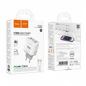 Комплект зарядных устройств C136A Rock PD45W (1A1C) (от C до iP) (европейский стандарт)