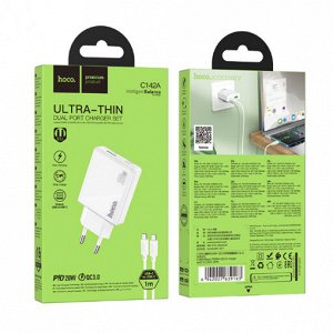 Комплект зарядных устройств C142A Qingying PD20W + QC3.0 (C-C) (европейский стандарт)