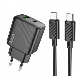 Комплект зарядных устройств CS23A Bojing с двумя портами PD30W + QC3.0 (от Type-C до Type-C) (европейский стандарт)