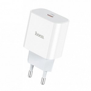 Сетевое зарядное устройство HOCO C76A Plus Speed 1xUSB-C с Кабелем Type-C - Lightning, 3A, 20W, белый